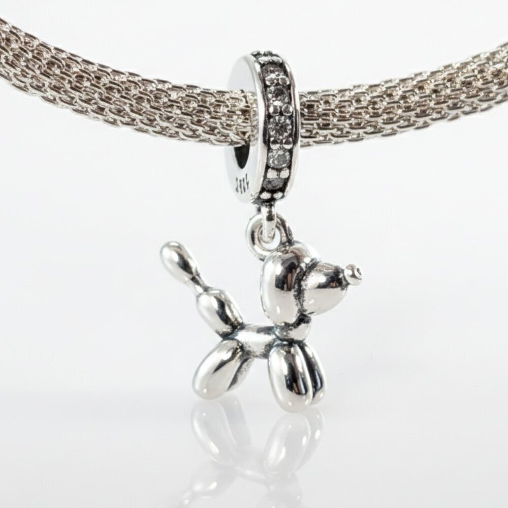 Sterling Silver Balloon Dog Dangle Charm